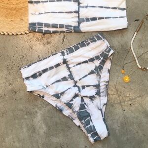 L*Space Gray and White Tie-dye Bikini Bottom